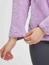 Women's lavender Arctic Fleece 1/4 Zip Pullover close-up, showing super soft texture and cuff. #Color_Light Purple