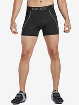 Men's black 3D padded cycling shorts with BALEAF logo waistband #color_Grey
