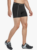 Men's black BALEAF 3D padded cycling underwear with grey trim. #color_Grey