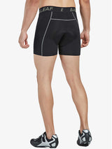 Men's black 3D padded cycling underwear by ALEAF with grey stitching #color_Grey