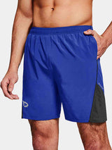 Royal blue men's 7" running shorts with liner, BALEAF logo, and breathable mesh panels. #color_Royal Blue