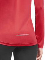 Move-Freely Set: Red UPF 50+ quick-dry running shirt with reflective detail. #color_Red
