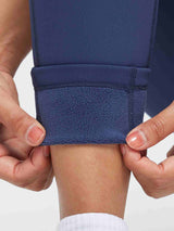 Navy blue outdoor thermal leggings with soft fleece lining for warmth #color_Navy Blue