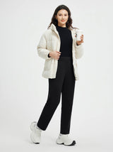 Black fleece slim-fit golf pants with front pleat #color_Black