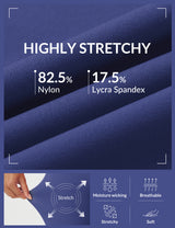 Women's capris fabric details: Highly stretchy 82.5% Nylon, 17.5% Lycra Spandex blend, moisture-wicking, breathable, soft.