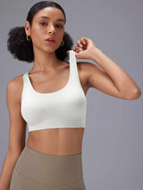 White low impact sports bra, part of the Everyday Yoga Comfort Set #color_White