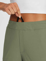 Sculpt High-Waist Tapered Yoga Pants, olive green, waistband detail with inner drawstring.