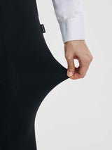 Black high-waisted flared yoga business pants fabric stretch, baleaf logo visible. #Color_Black