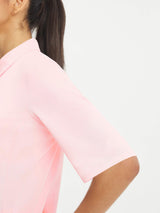 Light pink Baleaf UPF 50+ half sleeve polo shirt fabric #color_Pink