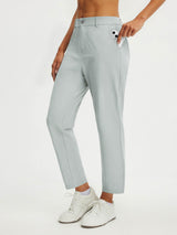 Baleaf light blue stretchy wrinkle-free straight leg golf pants 25'' with phone in side pocket. #color_Light Gray