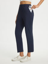 Navy Baleaf 25'' stretchy, wrinkle-free golf pants with phone pocket #color_Navy