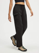 Baleaf black UPF 50+ convertible zip-off hiking pants #color_Black