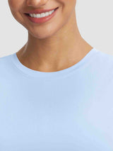 Baleaf light blue UPF 50+ tank top neckline and fabric detail #color_Light Blue