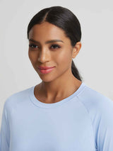 Baleaf women's UPF 50+ icy cool long-sleeve athletic shirt in light blue #color_Kentucky Blue