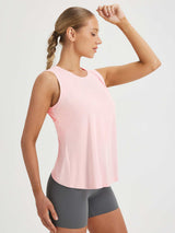 Baleaf Women's Pink UPF 50+ Athletic Tank Top with Open Back Design #color_Pink