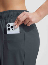 Baleaf 7'' high-rise board shorts in dark grey with phone pocket #color_Dark Gray