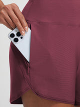 Baleaf maroon board short with phone in secure zipper pocket. UPF 50+