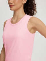 Baleaf ultra-soft pink workout crewneck tank top #color_Pink