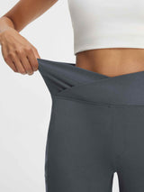 Baleaf dark grey V-waist 9" Bermuda shorts with hand stretching waistband. #color_Dark Gray