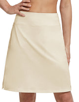 Laureate UPF50+ knee-length skort in beige for golf, tennis, outdoor wear. #color_ Doeskin