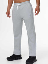 Baleaf men's fleece lined water resistant straight leg pants in light gray front view