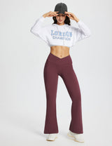 Baleaf Women's Laureate 29'' Crossover High-Rise Flared Pants dbh095 29-Wine Full.#color_Wine
