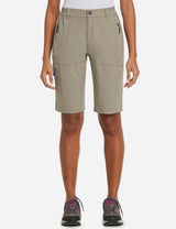 Khaki Laureate UPF50+ DWR shorts, ideal for hiking and travel. #color_Khaki