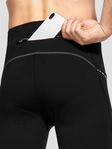Men's winter fleece-lined cycling tights with zippered phone pocket #color_Dark Gray