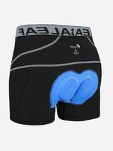 BALEAF men's black padded cycling shorts with blue 3D chamois insert. #color_Gray