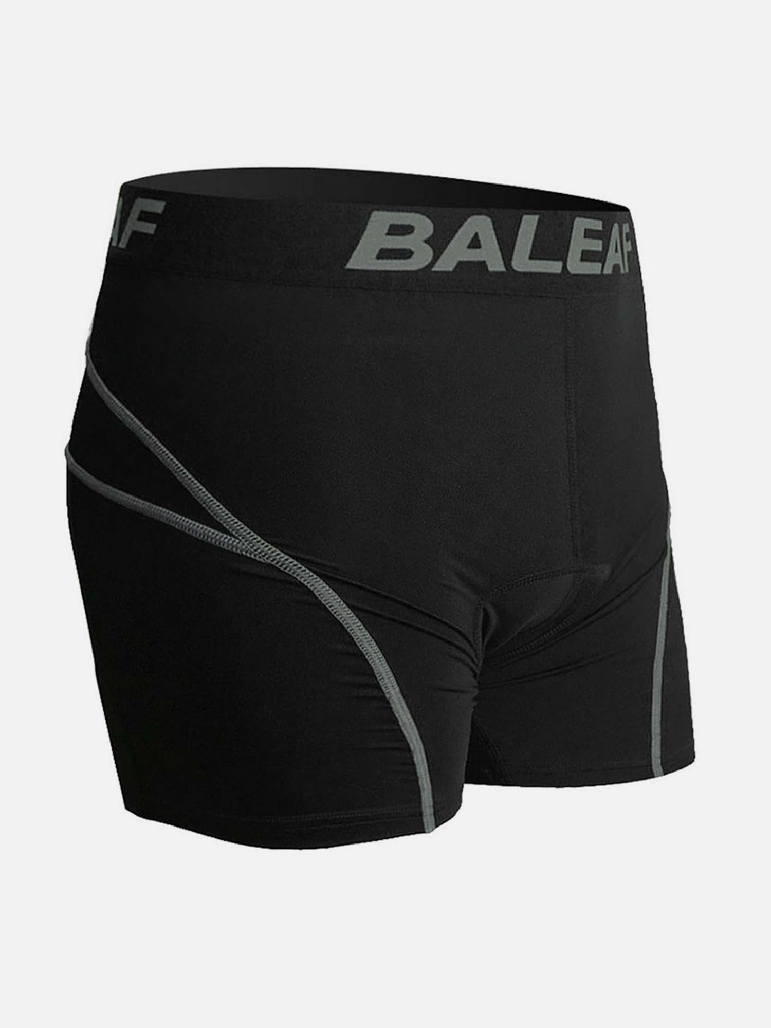 Men's black 3D padded cycling shorts with grey contrast stitching and F BALEA logo. #color_Gray