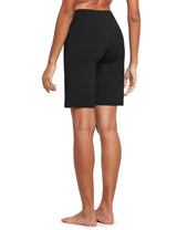 Women's black high-rise Bermuda shorts, part of the Everyday Active Set. #color_Black