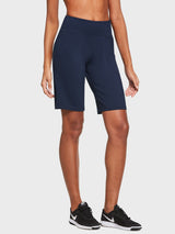 Navy blue Bermuda shorts with pockets, part of the Move-Freely Comfort Set. #color_Navy