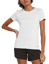 Everyday Active Set: women's white quick-dry shirt and black running shorts