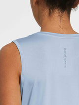 Light blue women's sleeveless workout tank with Baleaf Sports logo on upper back #color_Kentucky Blue