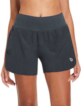 Dark grey 5" high-rise quick-dry running shorts with A-line fit and moisture-wicking fabric. #color_Dark Gray