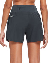 BALEAF women's dark grey 5" quick-dry running shorts with back zipper pocket. #color_Dark Gray