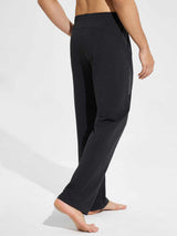 Dark gray men's cotton yoga cargo pants with a side zipper pocket. #color_Dark Gray