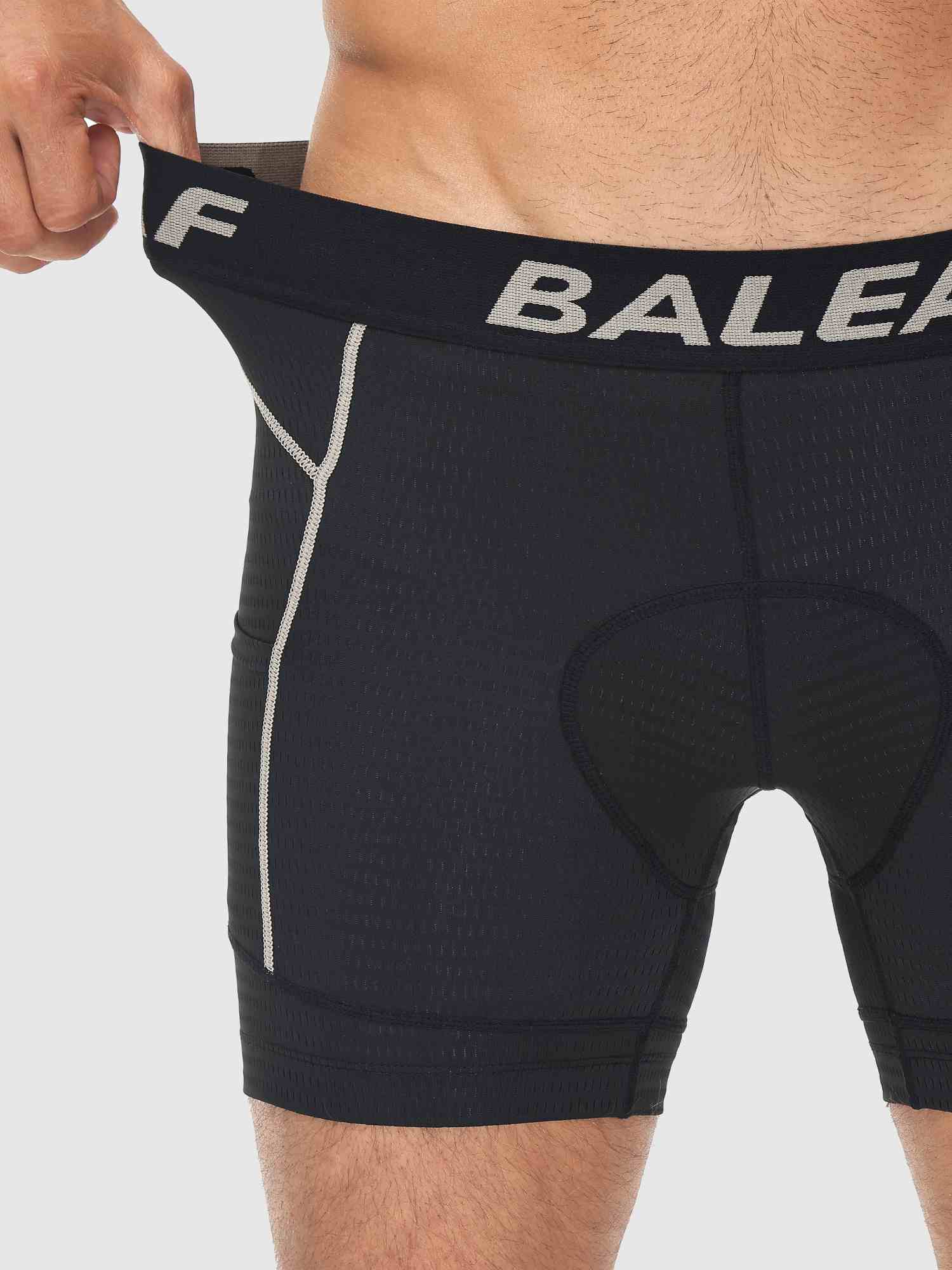 Men's black 4D cycling underwear with "F BALE" waistband and breathable mesh fabric. #color_Brown