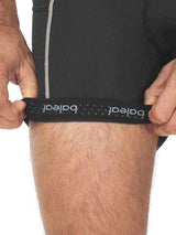 Men's black 4D cycling underwear with 'baleaf' logo and anti-slip leg grips #color_Brown