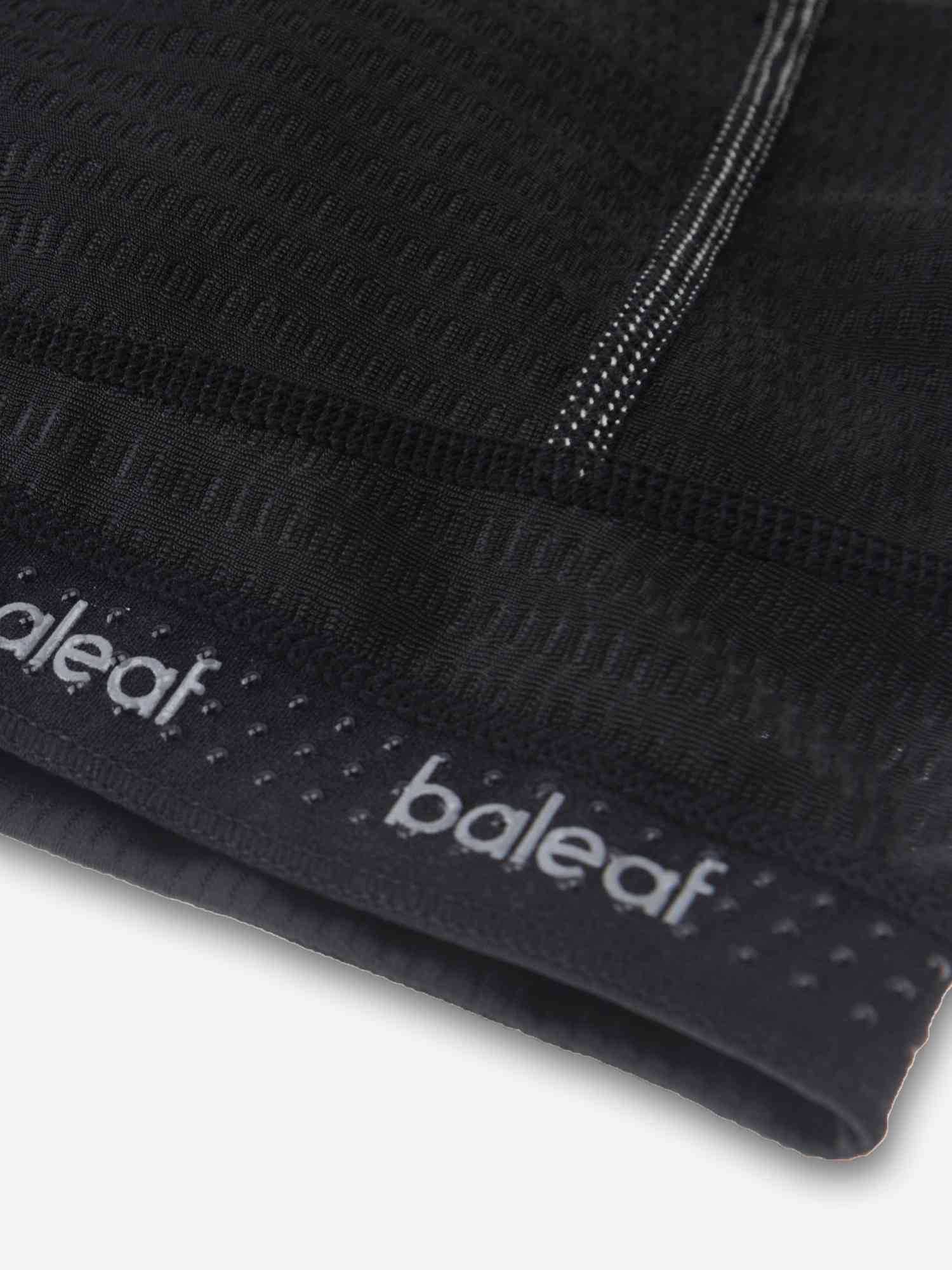 Men's black BALEAF cycling underwear with textured mesh and anti-slip leg grips #color_Brown