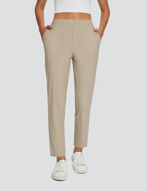 Adventure-ready tan UPF 50+ high-rise pants with 4 pockets, 26-inch inseam. #color_Khaki