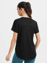 Black Fresh Horizon UPF 50+ crew neck shirt shown from back, part of All-Day Active Set. #color_Black