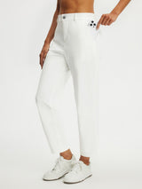 Baleaf white wrinkle-free golf pants, straight leg, phone in pocket #color_White