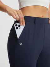 Navy Baleaf 25'' golf pants showing phone in deep side pocket #color_Navy