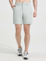 Pale green Baleaf UPF 50+ golf shorts with 7 inch inseam, performance fabric. #color_Light Gray