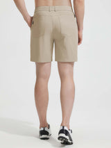 Baleaf men's khaki classic fit 7-inch inseam golf shorts with UPF 50+ #color_Khaki