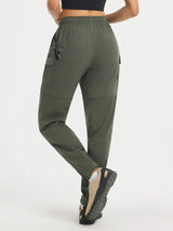 Baleaf UPF 50+ convertible zip-off hiking pants, olive green, cargo pockets #color_Army Green