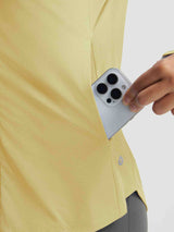 Lightweight sport leisure set yellow top with phone pocket #color_Yellow