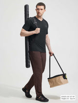 Baleaf men's black UPF 50+ moisture-wicking quick-dry V-neck shirt. #color_Black