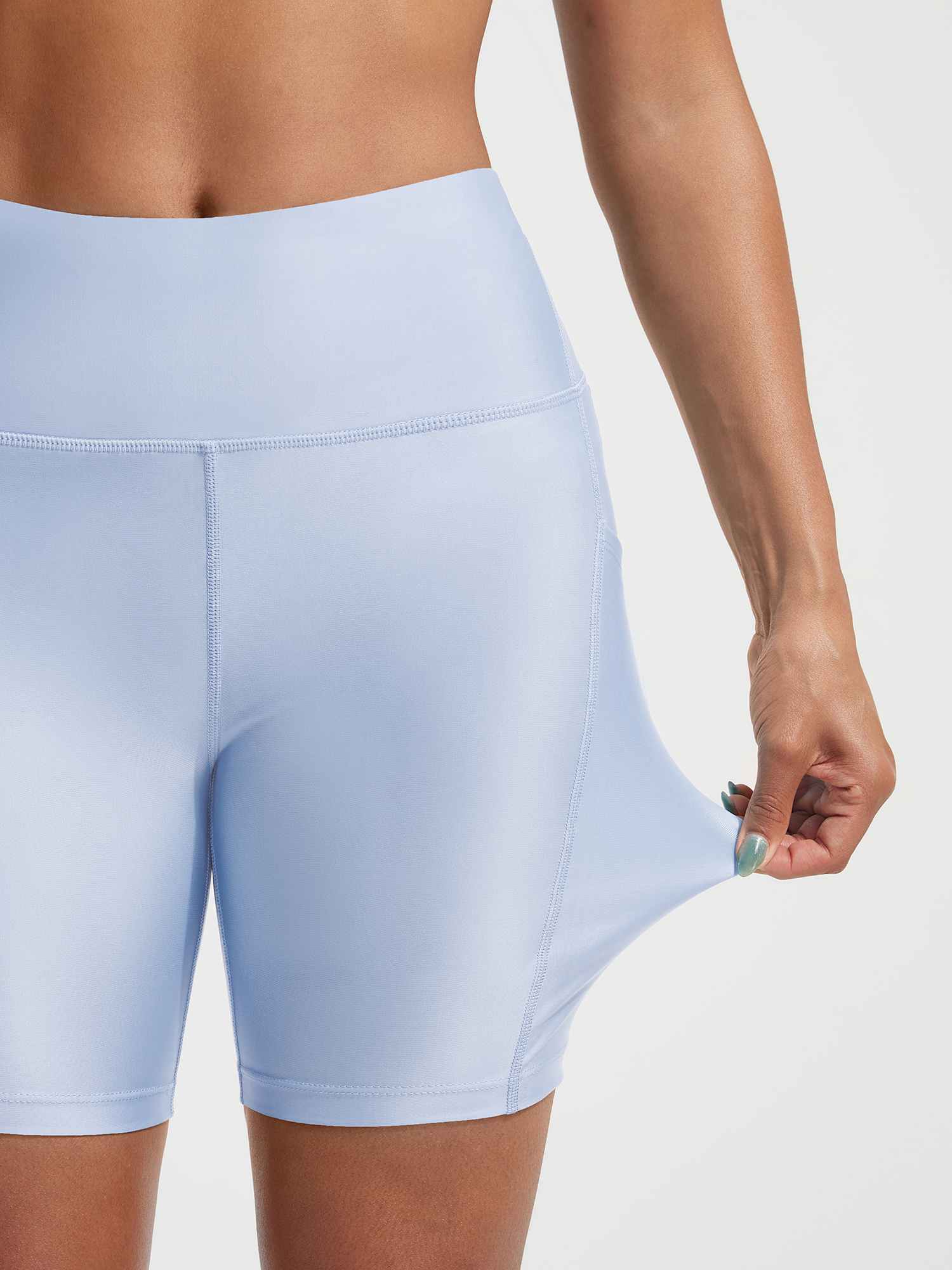 Baleaf light blue UPF 50+ 6" high-rise swim shorts with stretch. #color_Kentucky Blue